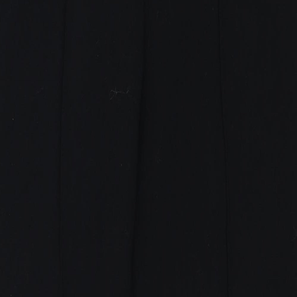 Marks and Spencer Womens Black Polyester Trousers Size 8 Regular Zip
