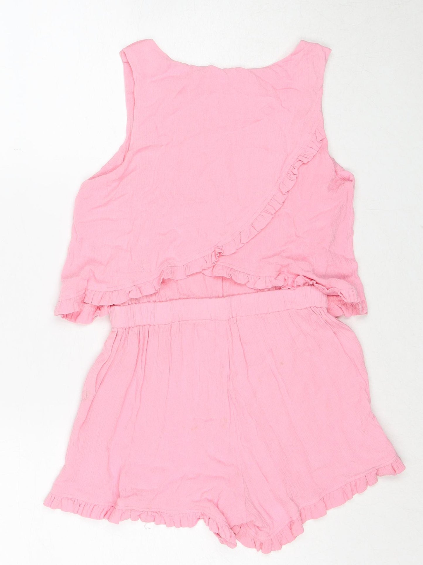 H&M Girls Pink Polyester Playsuit One-Piece Size 8-9 Years Pullover