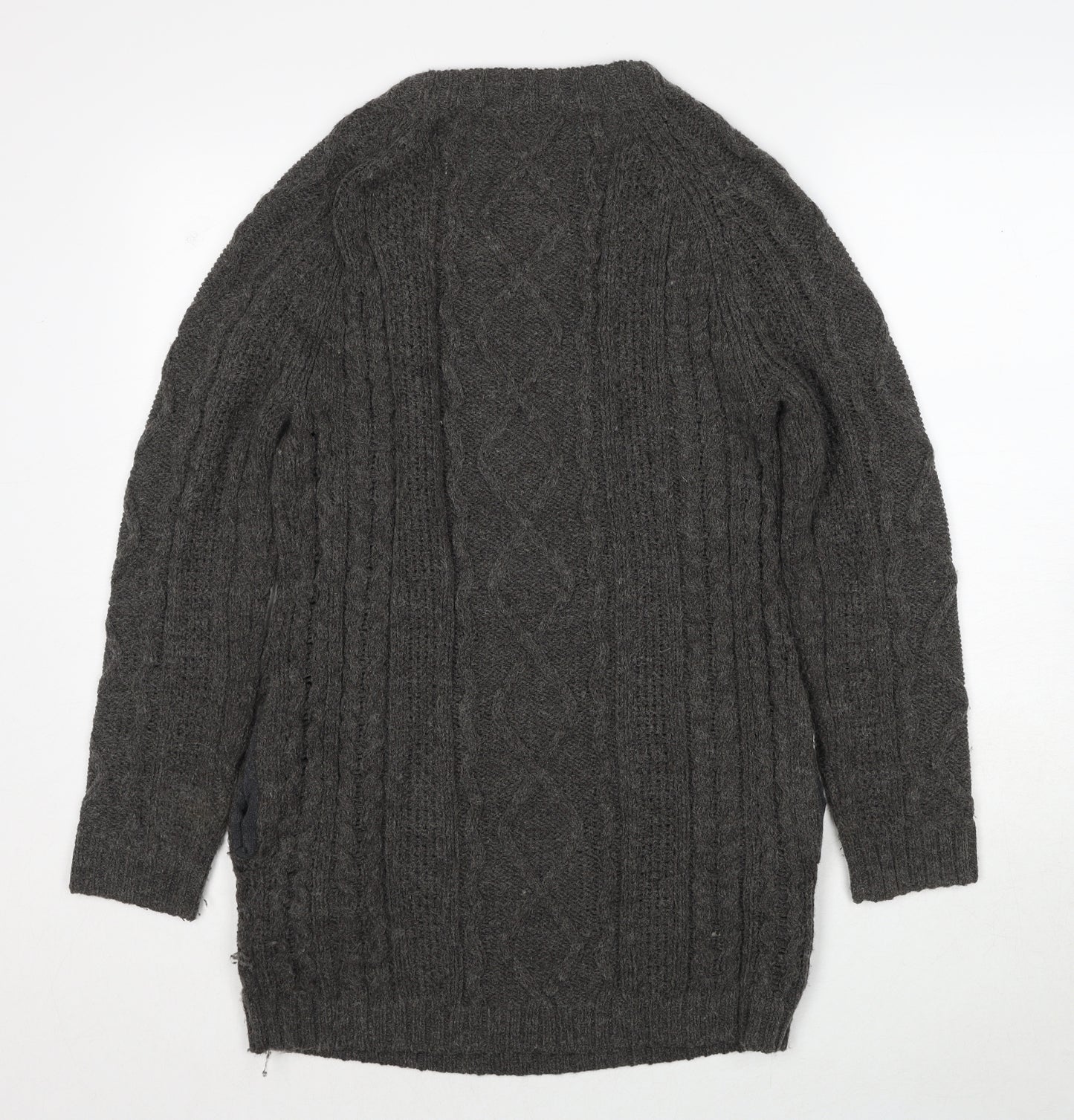 NEXT Womens Grey Round Neck Acrylic Pullover Jumper Size S