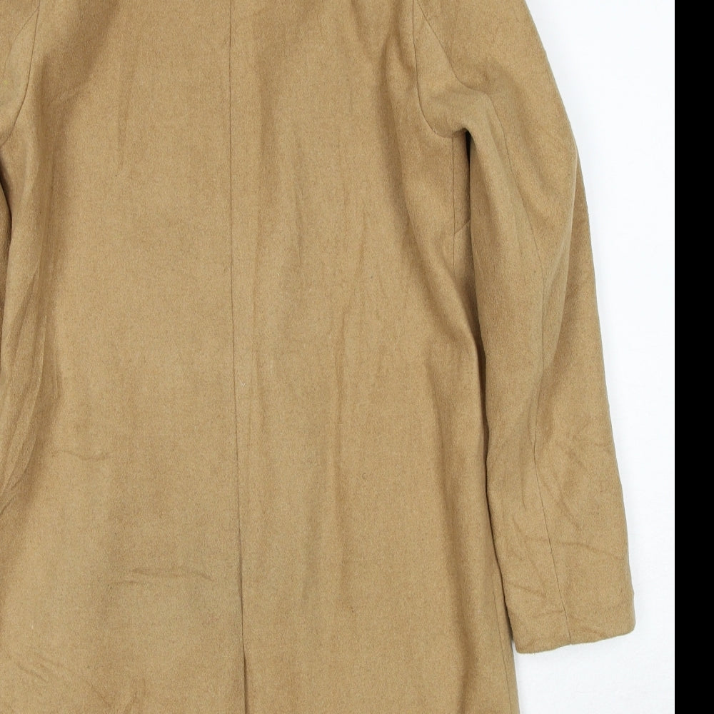 New Look Womens Beige Overcoat Coat Size 8 Button