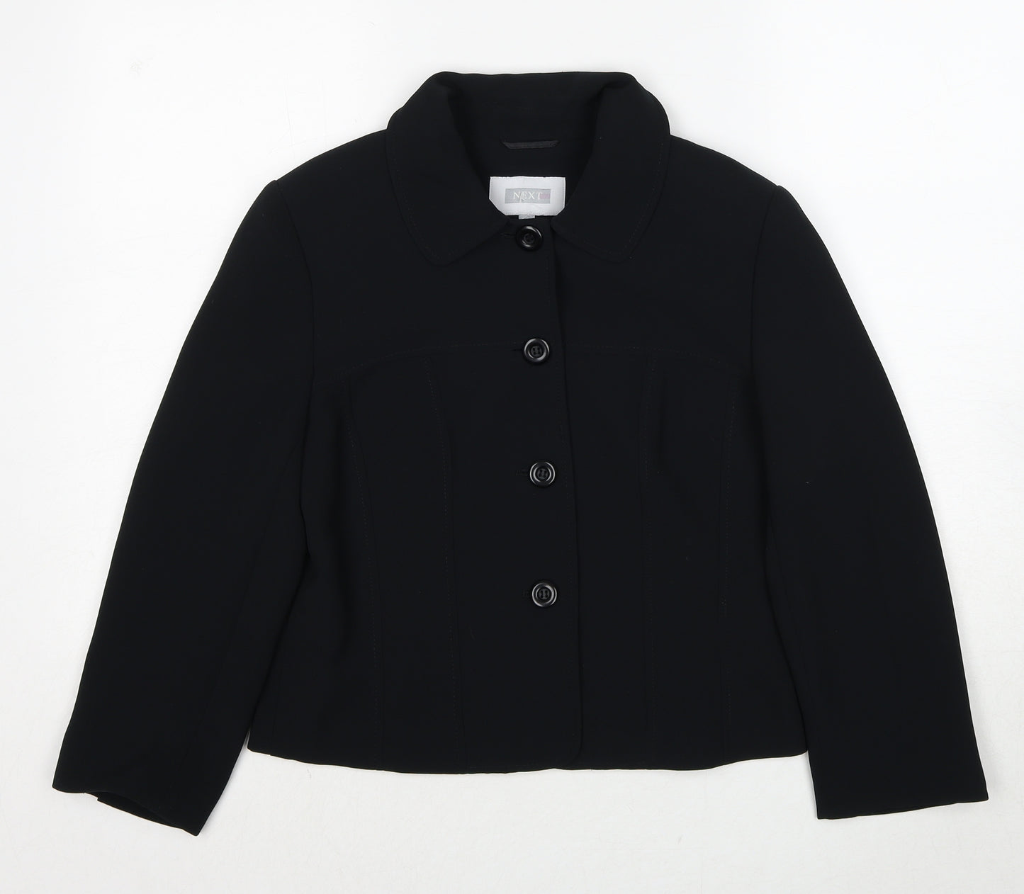 NEXT Womens Black Polyester Jacket Suit Jacket Size 10