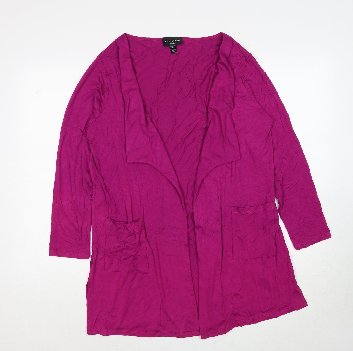 Antthony Womens Purple V-Neck Rayon Cardigan Jumper Size M