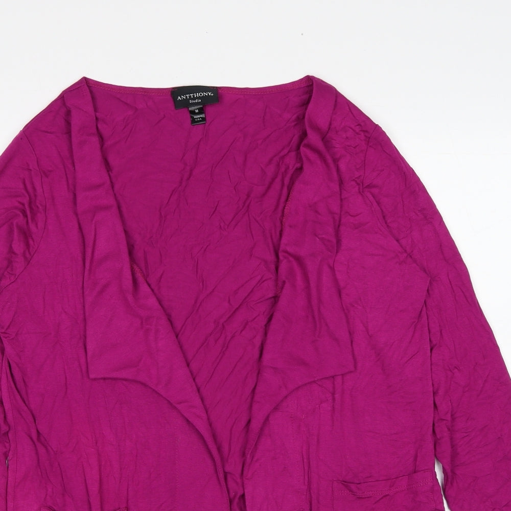 Antthony Womens Purple V-Neck Rayon Cardigan Jumper Size M
