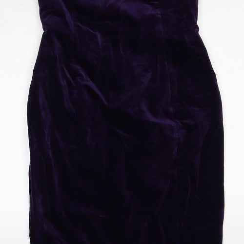 Tharilla Womens Purple Cotton Bodycon Size 14 Sweetheart Zip