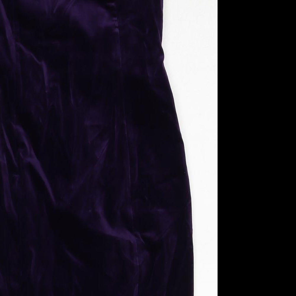 Tharilla Womens Purple Cotton Bodycon Size 14 Sweetheart Zip