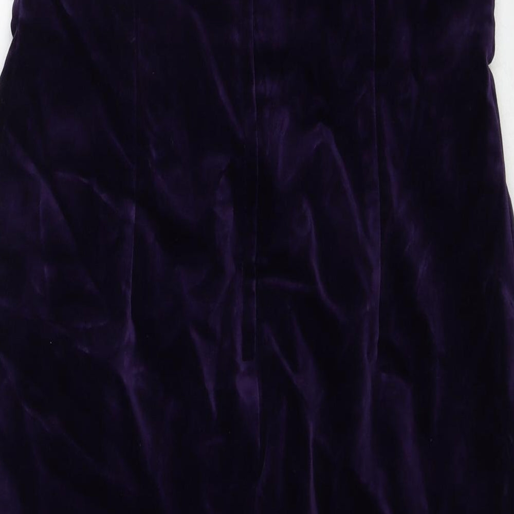 Tharilla Womens Purple Cotton Bodycon Size 14 Sweetheart Zip
