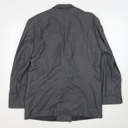 Marco Cappelli Mens Grey Geometric Polyester Jacket Suit Jacket Size 40 Regular