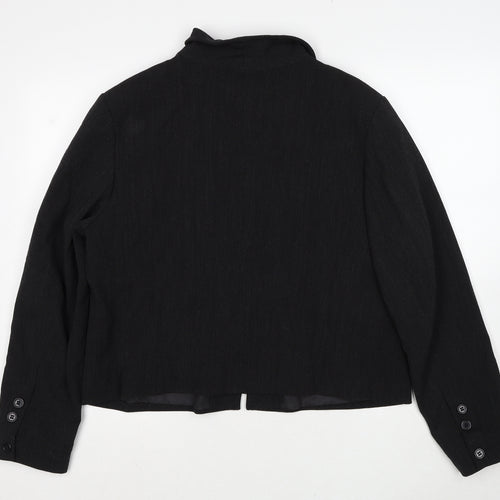 La Strada Womens Black Jacket Size 16 Zip