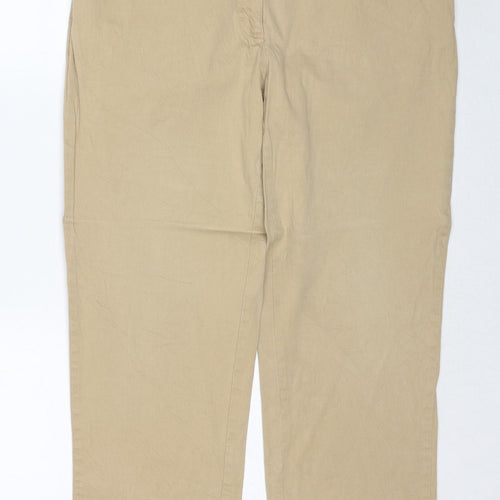 Atelier Womens Beige Cotton Straight Jeans Size 34 in Regular Zip