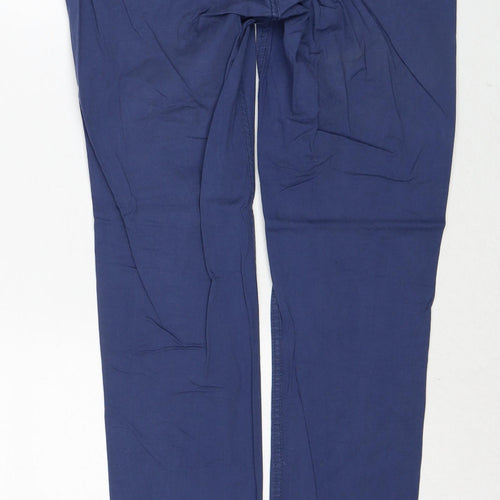 House Womens Blue Cotton Chino Trousers Size S Regular Zip