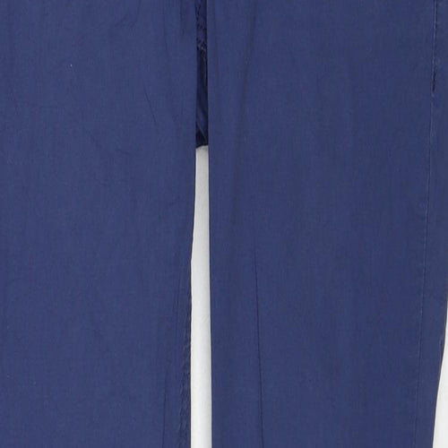 House Womens Blue Cotton Chino Trousers Size S Regular Zip