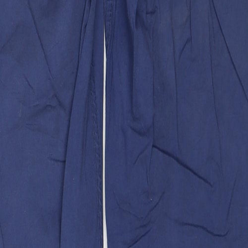 House Womens Blue Cotton Chino Trousers Size S Regular Zip
