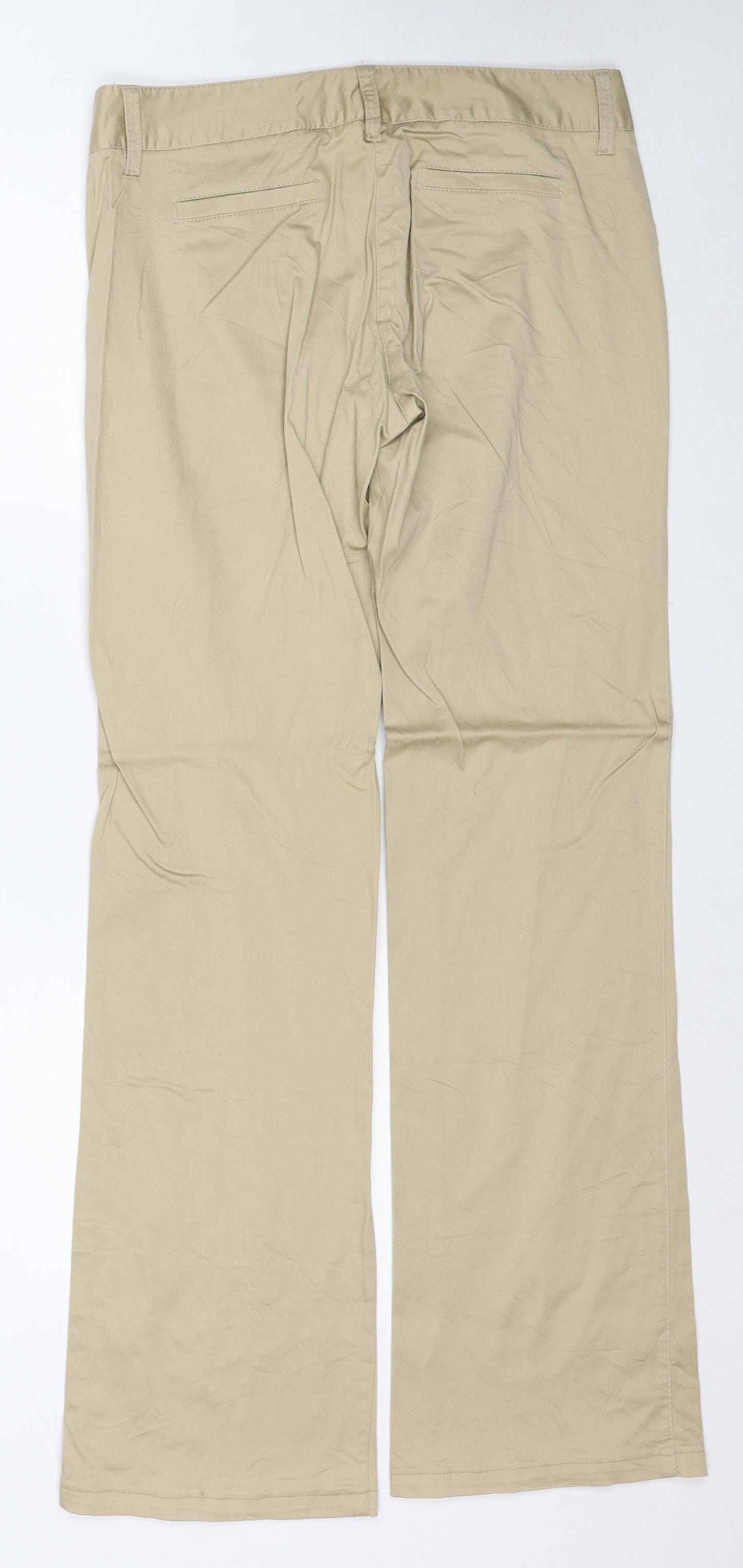 Ryiko Womens Beige Cotton Trousers Size 29 L30 in Regular Zip