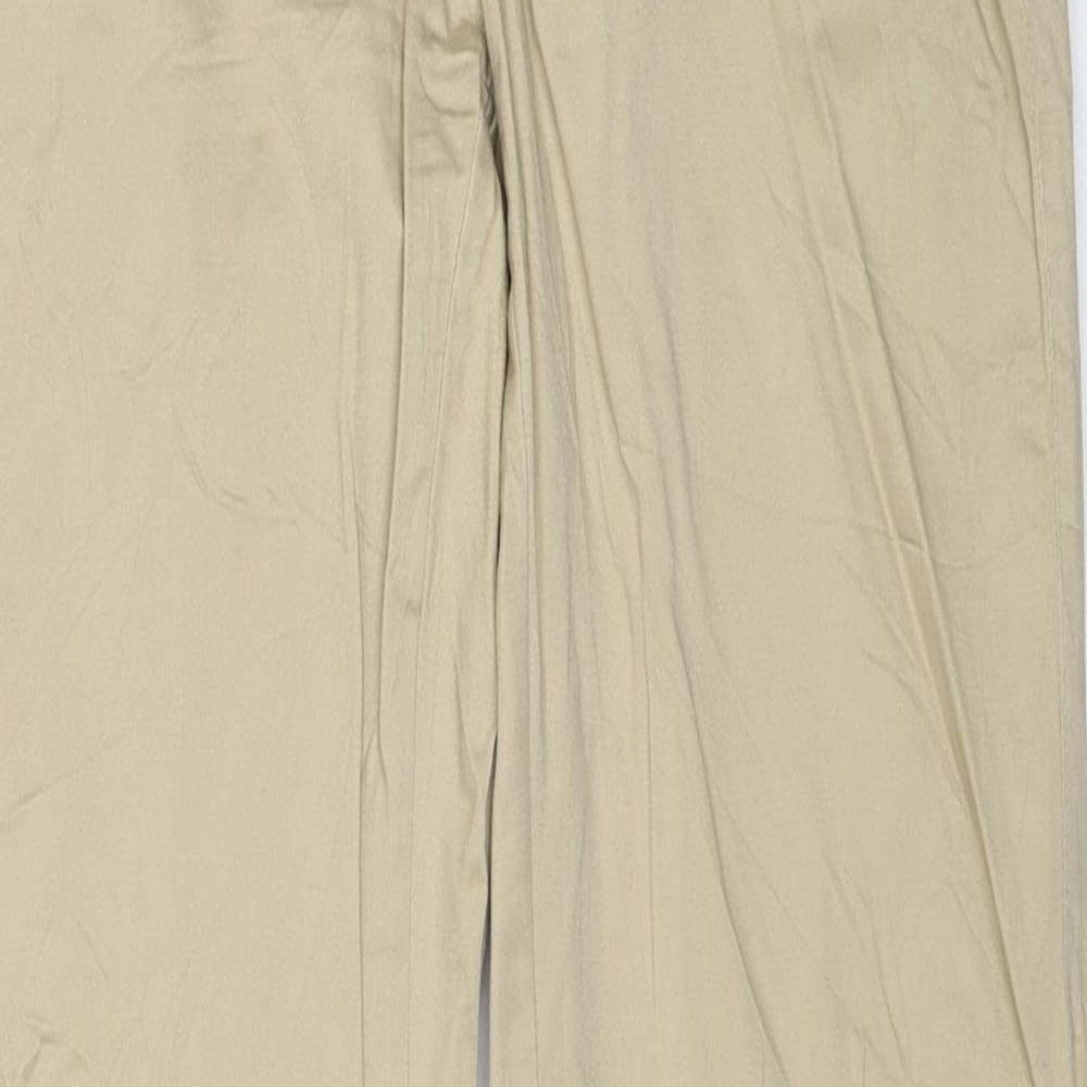 Ryiko Womens Beige Cotton Trousers Size 29 L30 in Regular Zip