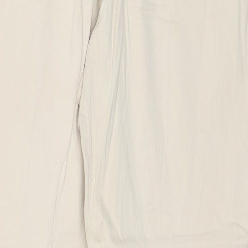 Pioneer Womens Beige Cotton Trousers Size 48 in L29 in Regular Zip