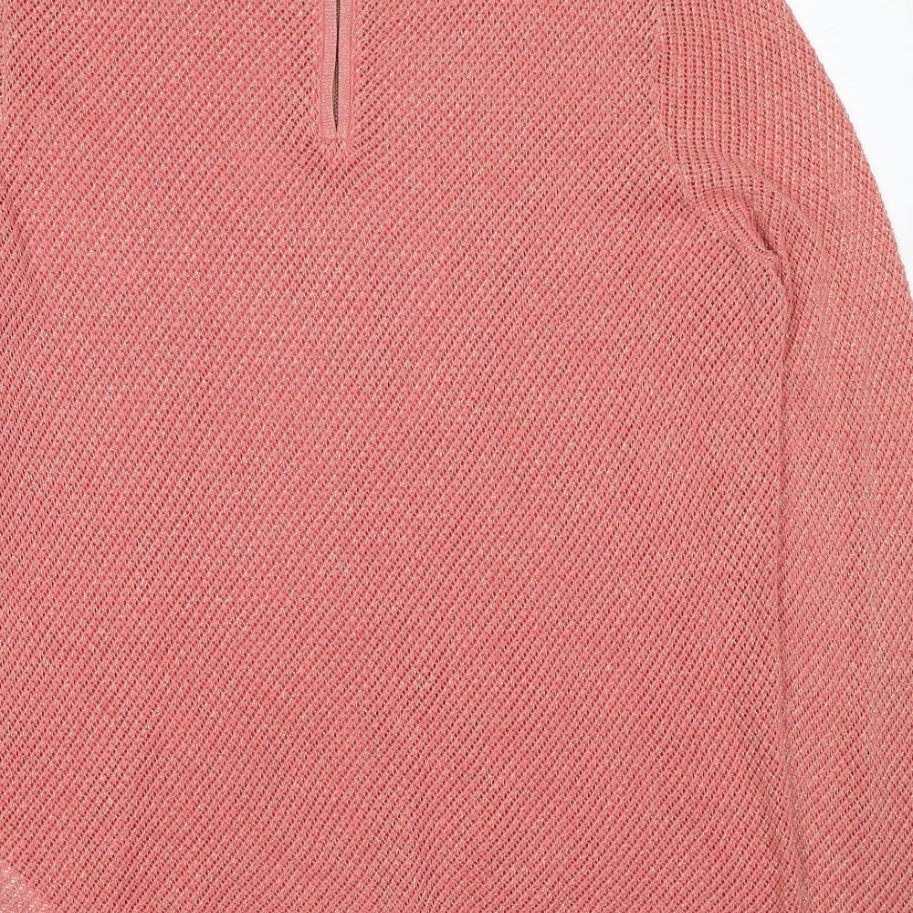 NEXT Womens Pink Round Neck Cotton Pullover Jumper Size 14
