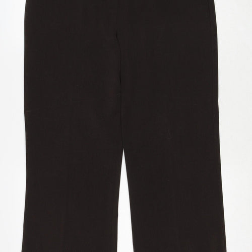 Editions Womens Brown Polyester Trousers Size 14 Regular Zip