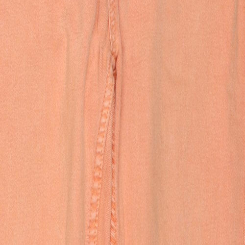 Marks and Spencer Womens Orange Cotton Skinny Jeans Size 8 Regular Zip