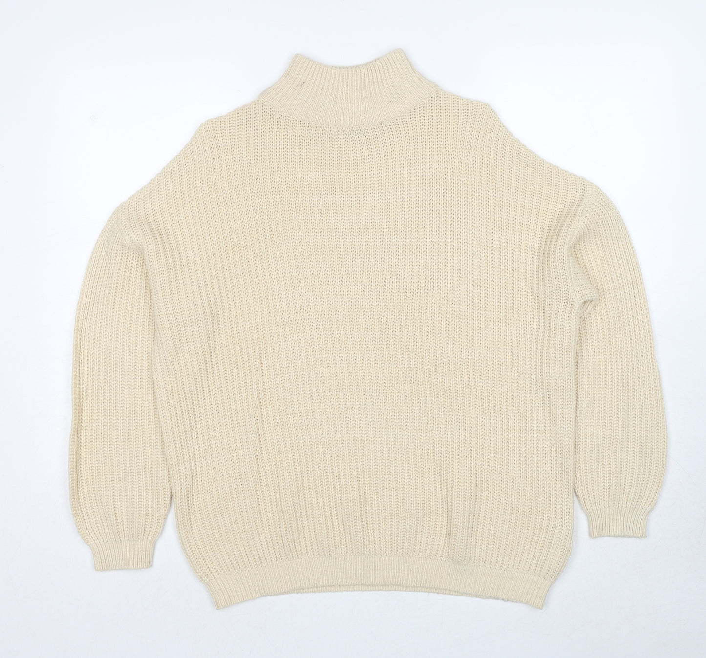Divided by H&M Womens Beige Round Neck Acrylic Pullover Jumper Size XS