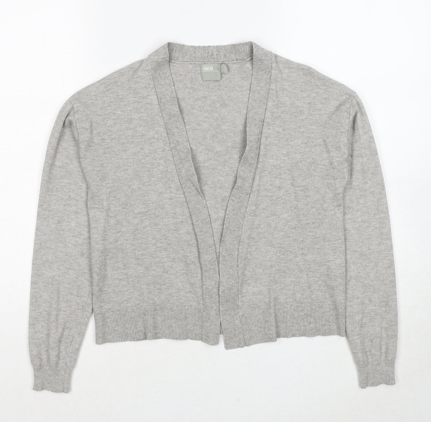 ASOS Womens Grey V-Neck Viscose Cardigan Jumper Size 6