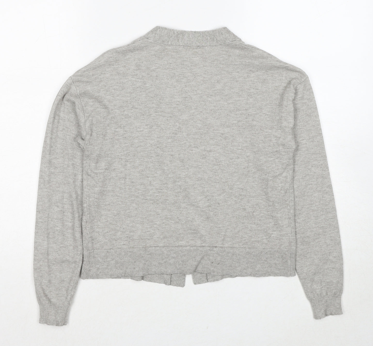 ASOS Womens Grey V-Neck Viscose Cardigan Jumper Size 6