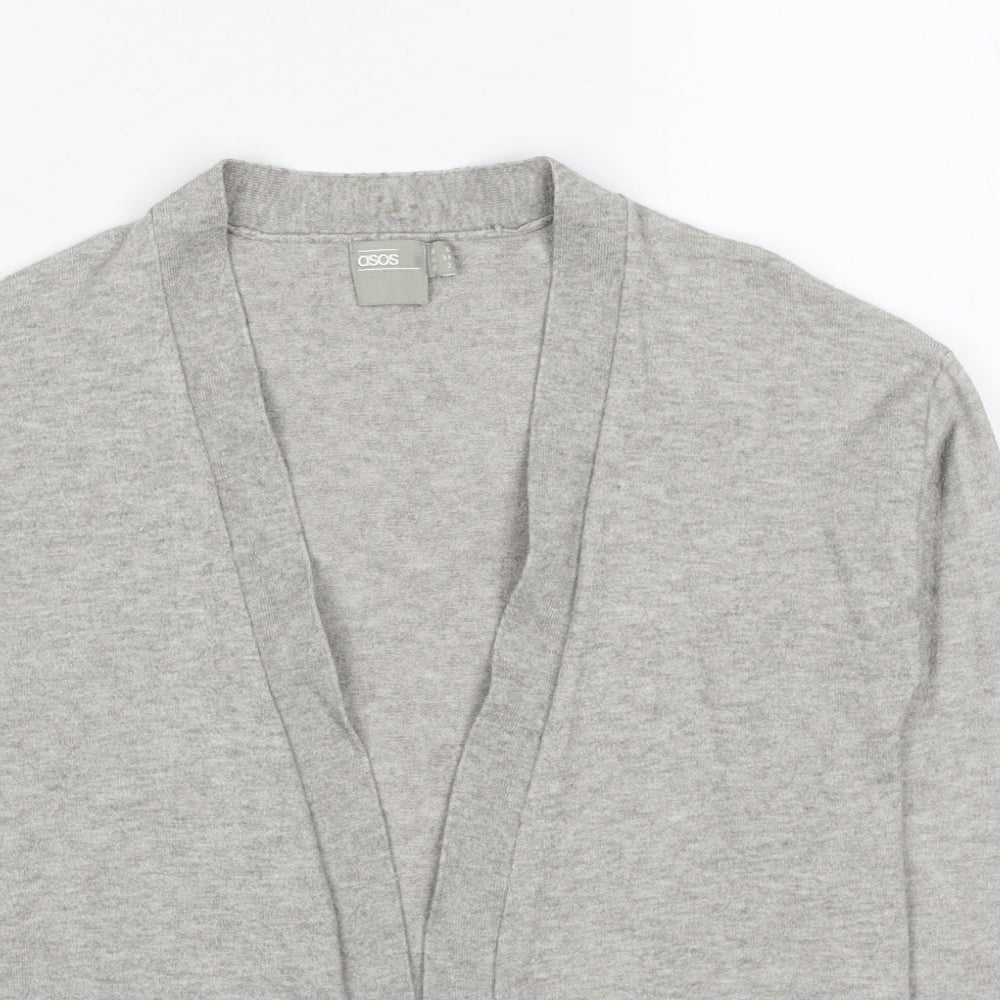 ASOS Womens Grey V-Neck Viscose Cardigan Jumper Size 6