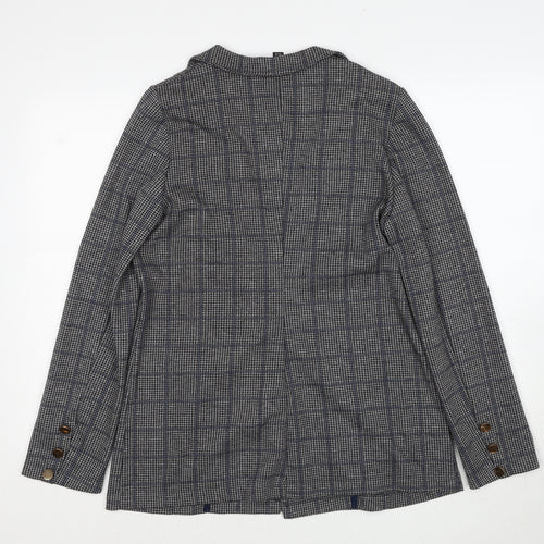 Cortefiel Womens Black Geometric Jacket Blazer Size M Button