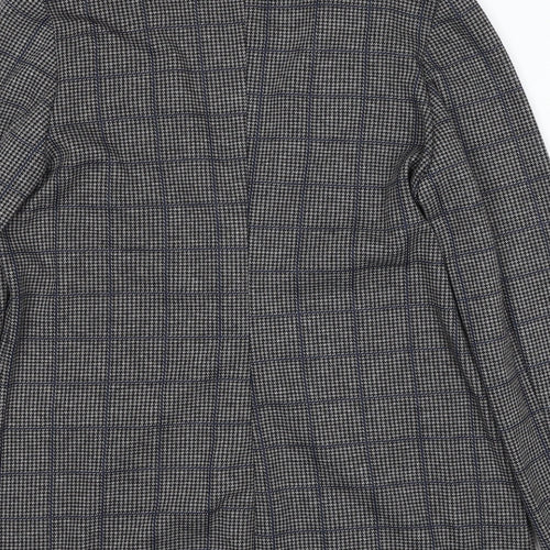Cortefiel Womens Black Geometric Jacket Blazer Size M Button