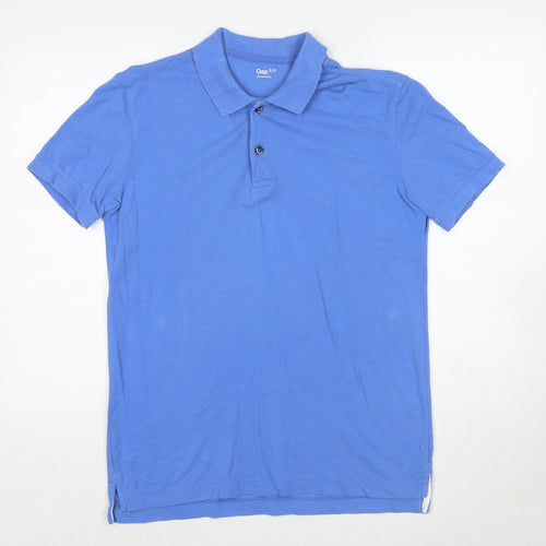 Gap Mens Blue Cotton Polo Size S Collared Button