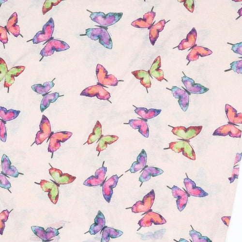 New Look Womens Pink Geometric Polyester Basic Blouse Size S Round Neck - Butterfly Print