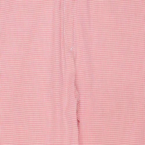 Tommy Hilfiger Womens Red Check Cotton Trousers Size 12 Regular Zip