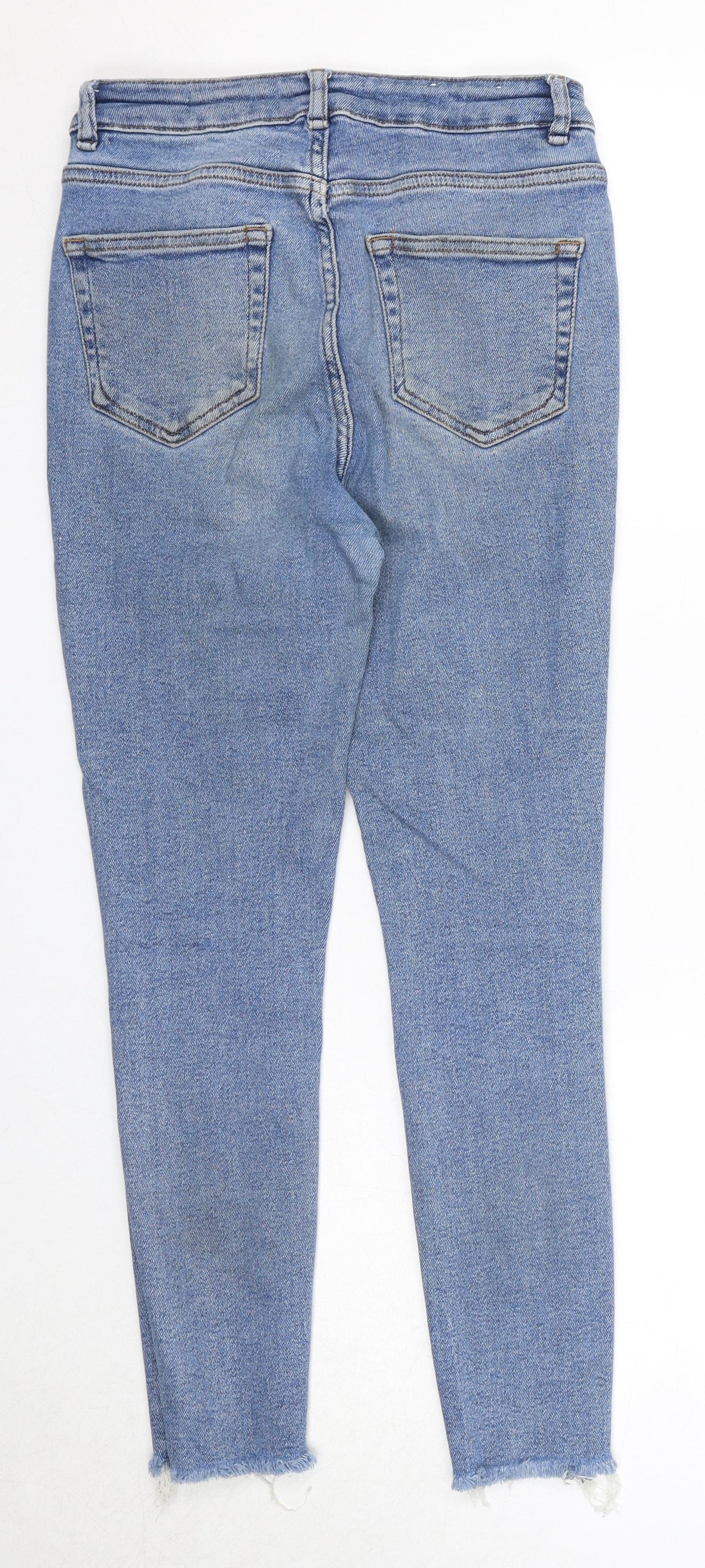 New Look Womens Blue Cotton Skinny Jeans Size 10 Regular Zip