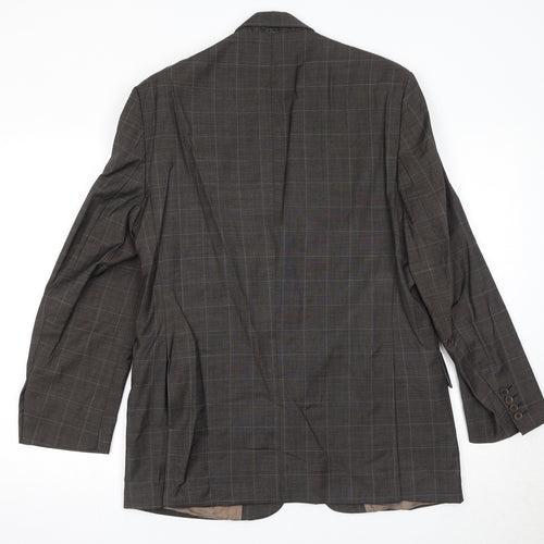 NEXT Mens Brown Check Wool Jacket Blazer Size 38 Regular