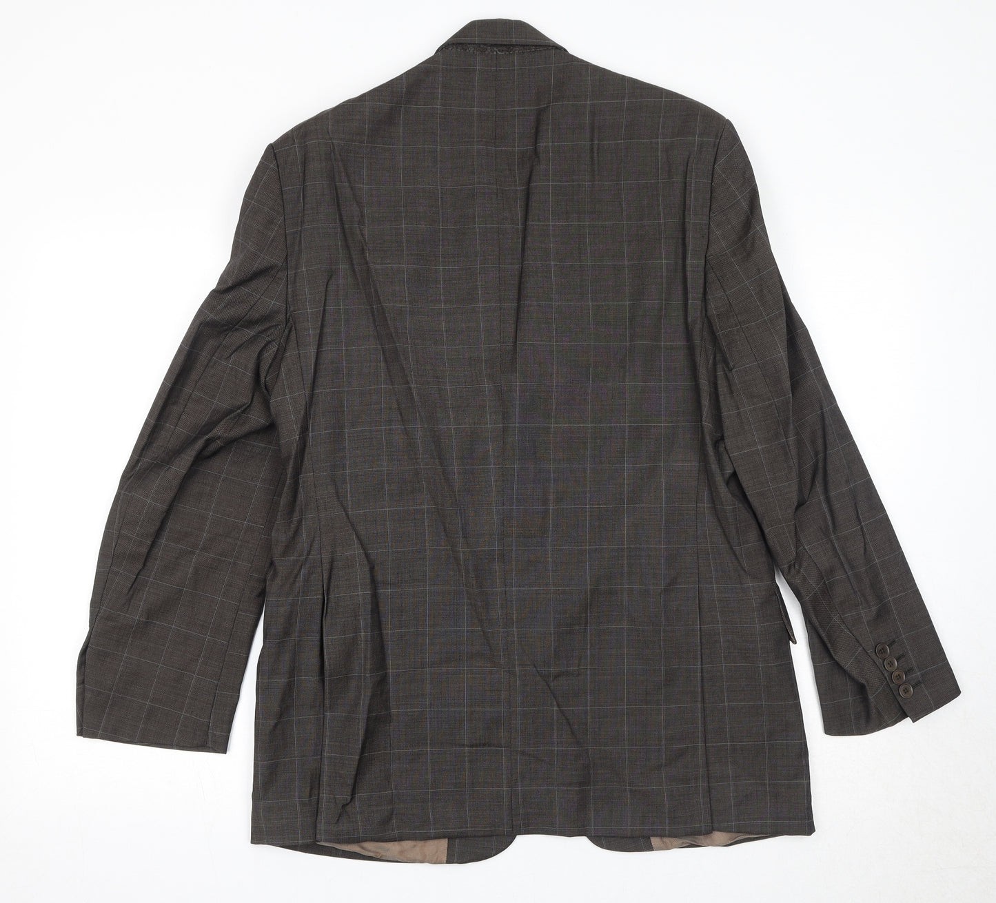 NEXT Mens Brown Check Wool Jacket Blazer Size 38 Regular