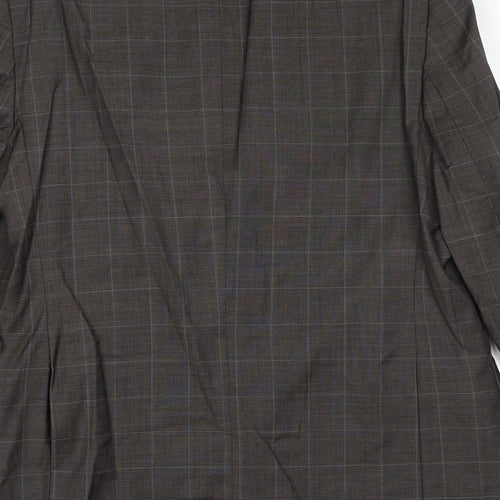 NEXT Mens Brown Check Wool Jacket Blazer Size 38 Regular