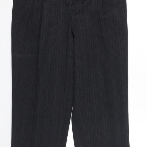 GP Mens Black Striped Polyester Trousers Size 38 in L23 in Regular Zip