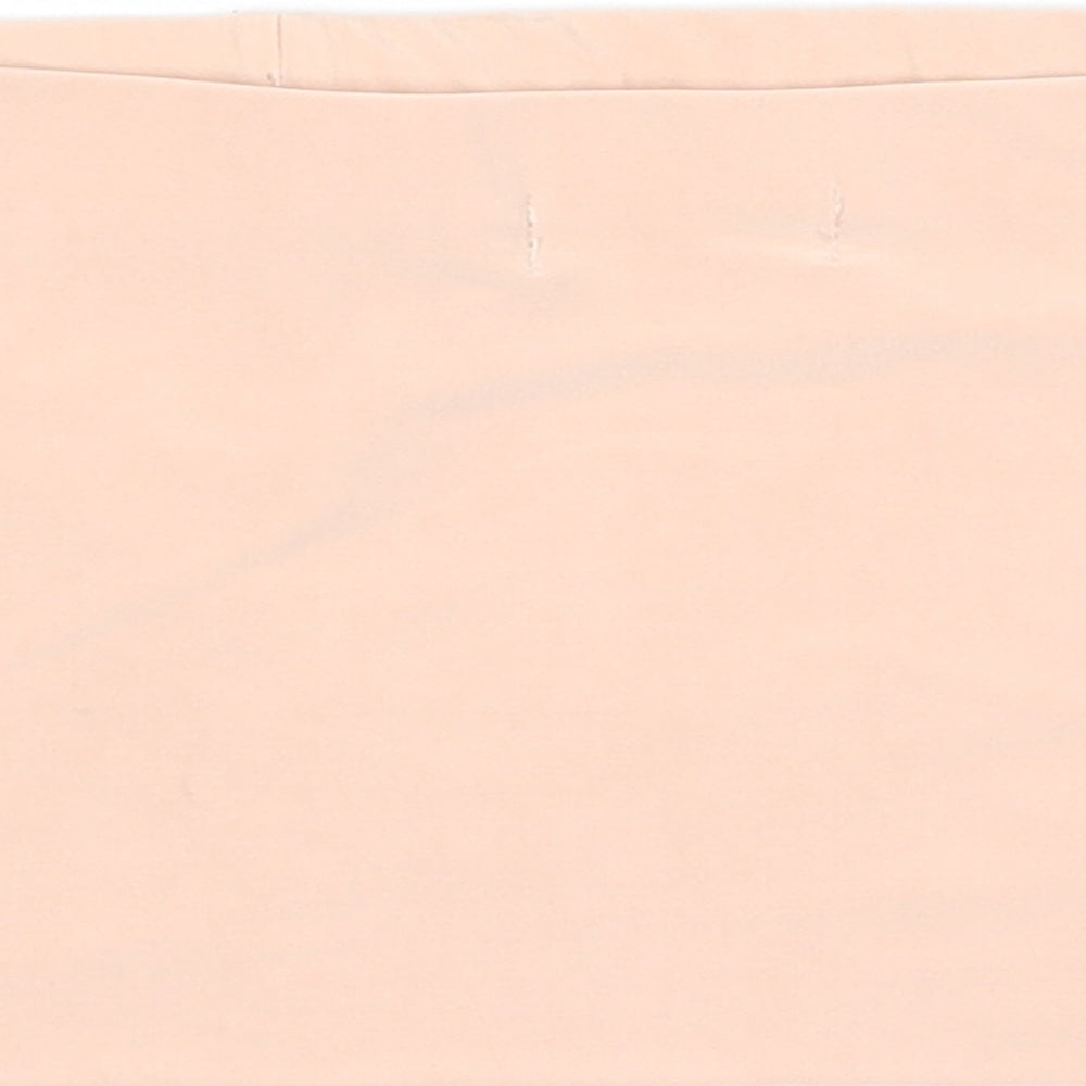 PRETTYLITTLETHING Womens Pink Polyester Cropped Tank Size 8 Off the Shoulder