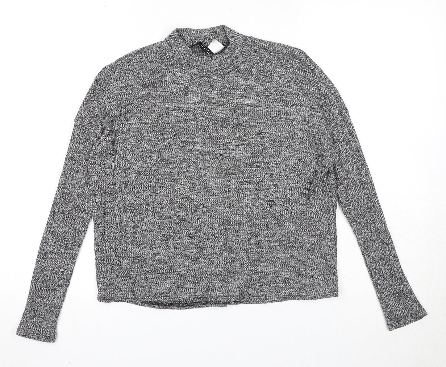 Divided Womens Black Round Neck Polyester Pullover Jumper Size S