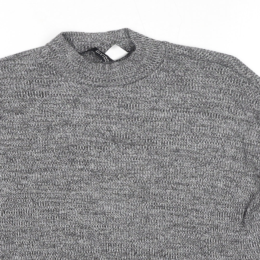 Divided Womens Black Round Neck Polyester Pullover Jumper Size S