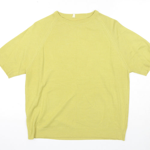 St Michael Womens Green Round Neck Acrylic Pullover Jumper Size 16