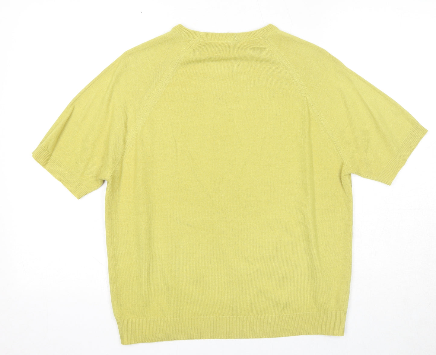 St Michael Womens Green Round Neck Acrylic Pullover Jumper Size 16