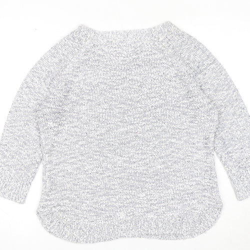 Bonmarché Womens Blue Round Neck Polyester Pullover Jumper Size M