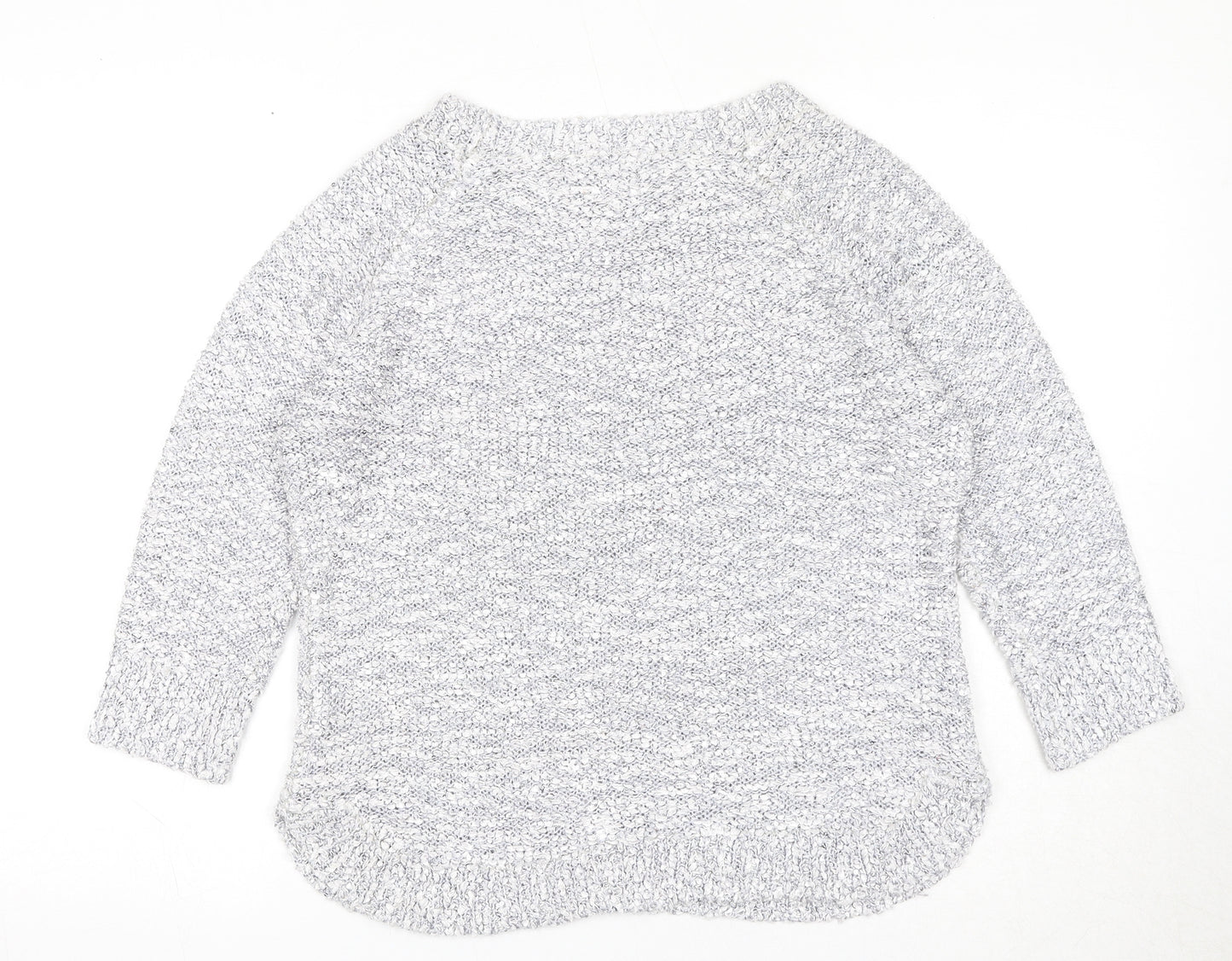 Bonmarché Womens Blue Round Neck Polyester Pullover Jumper Size M