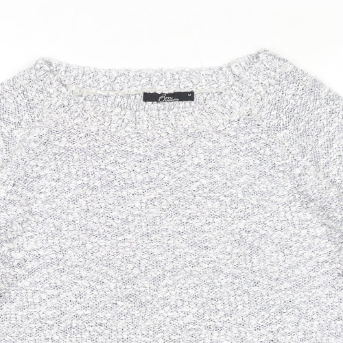 Bonmarché Womens Blue Round Neck Polyester Pullover Jumper Size M