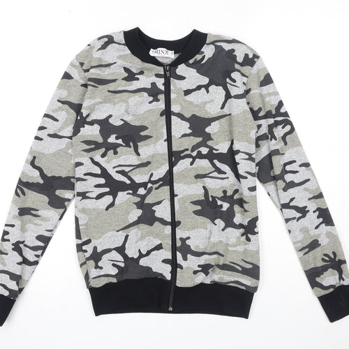 Minx Womens Multicoloured Camouflage Polyester Full Zip Sweatshirt Size S Zip