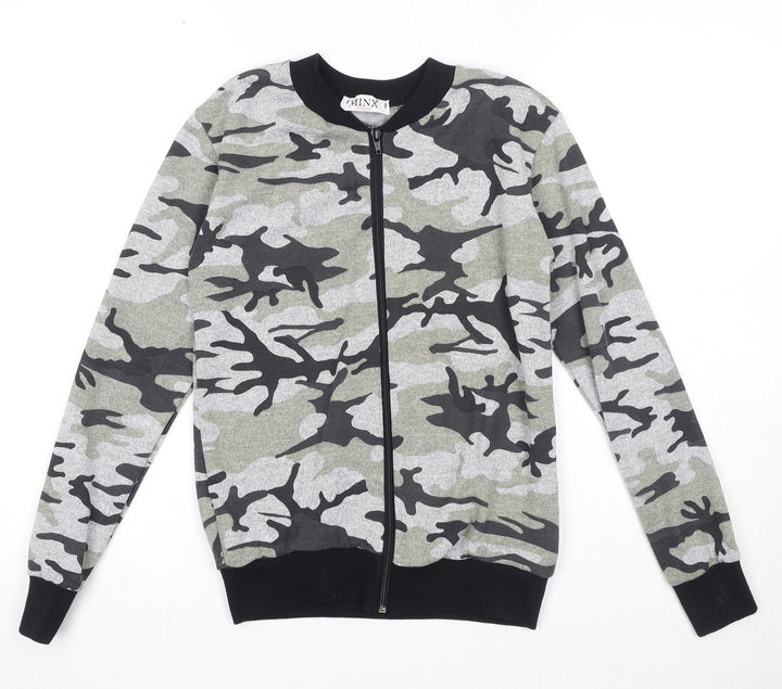 Minx Womens Multicoloured Camouflage Polyester Full Zip Sweatshirt Size S Zip