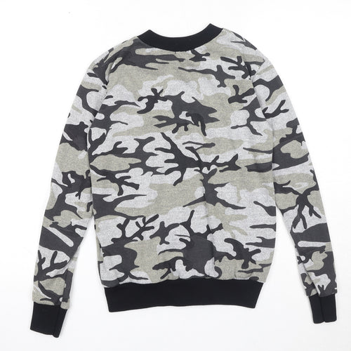 Minx Womens Multicoloured Camouflage Polyester Full Zip Sweatshirt Size S Zip
