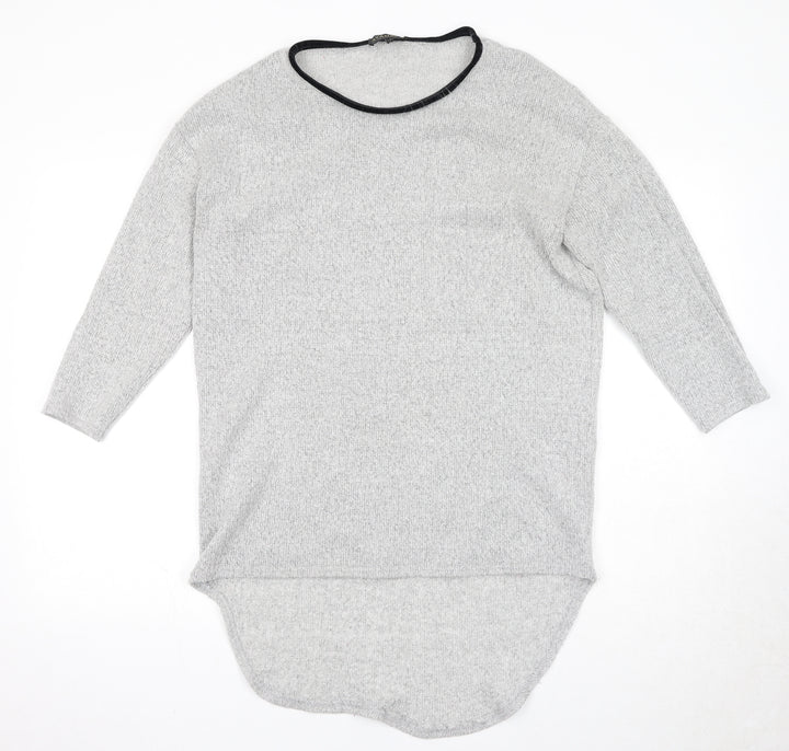 Ayanapa Womens Grey Round Neck Polyester Pullover Jumper Size M