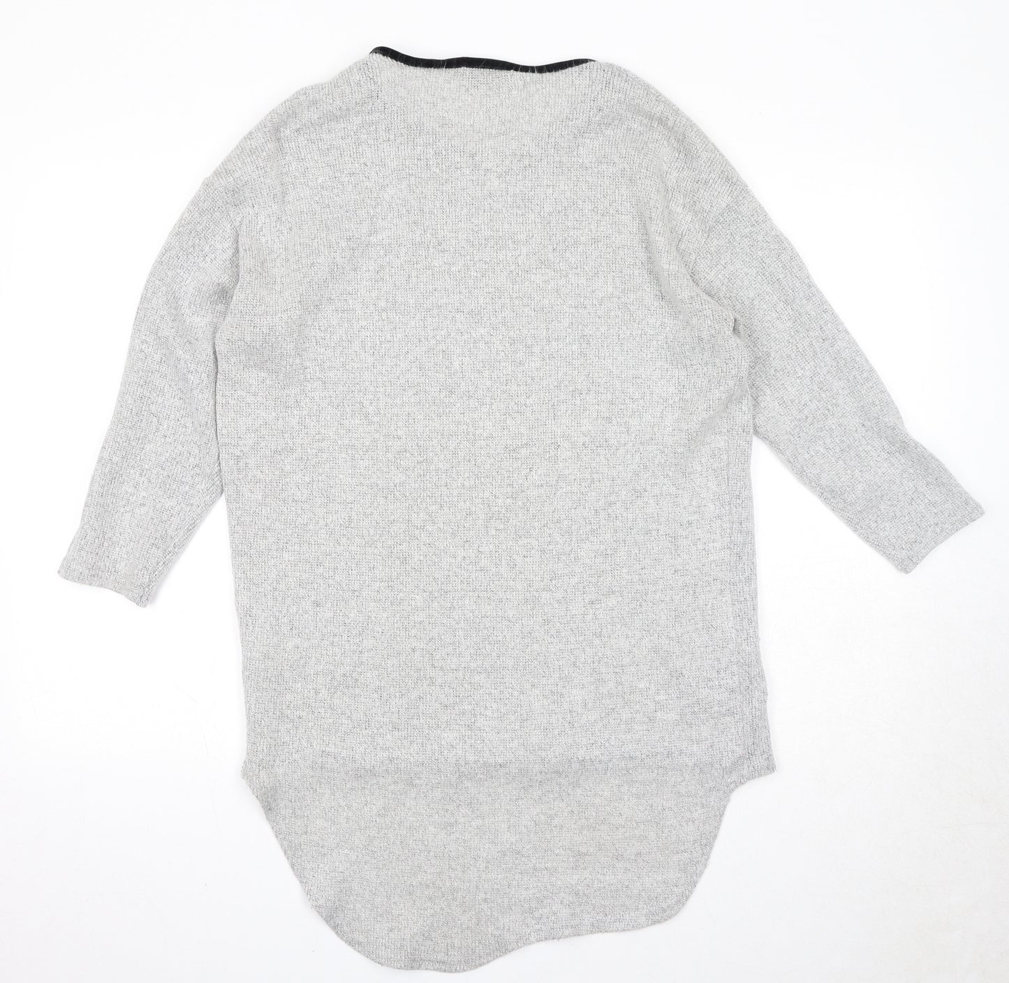 Ayanapa Womens Grey Round Neck Polyester Pullover Jumper Size M