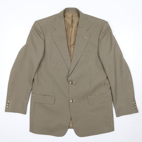 First Impressions Mens Gold Geometric Polyester Jacket Suit Jacket Size 40 Regular